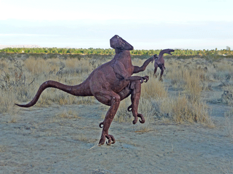 Velociraptor sculptures Borrego Springs, CA