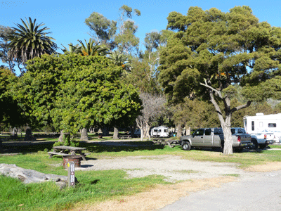 Campground at Refugio State Beach CA