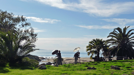 Watercolorists at Refugio State Beach CA