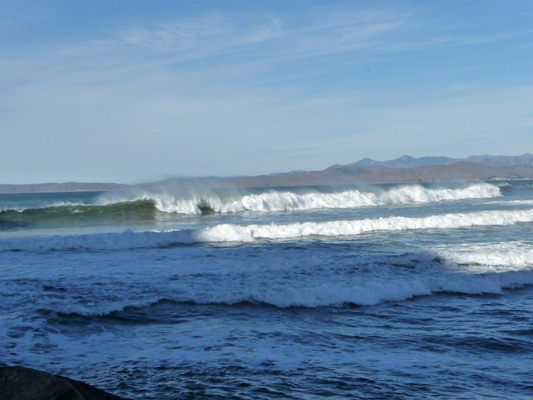 Surf from Morro Rock breakwater