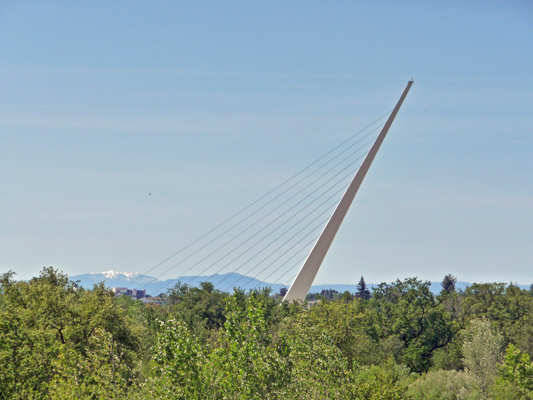 Sundial Bridge from Arboretum Loop Trail Redding