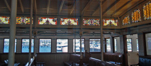 Stained Glass windows in The Berkeley ferry