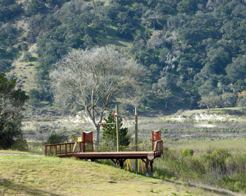 Zip Line platform Lopez Lake CA