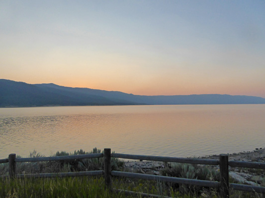 Pink sunset Lake Cascade