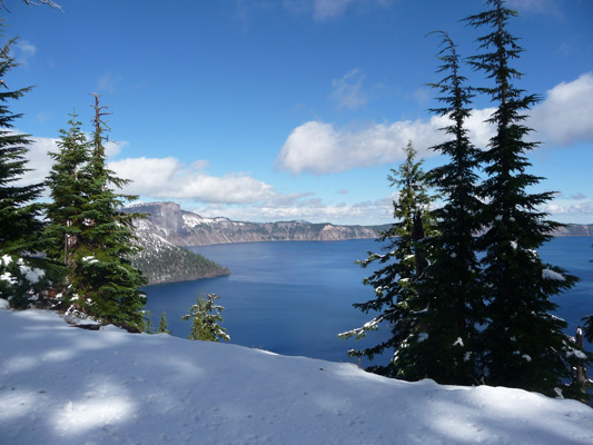 Crater Lake in snow