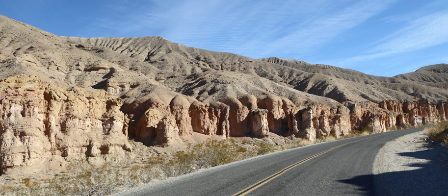 Rock formations along Emigrant Pass Rd