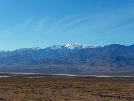 Snow on Panamint Mts Death Valley