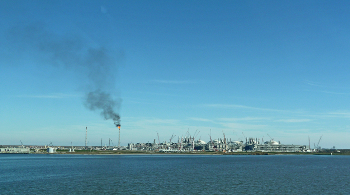 Sabine Pass Louisiana side refinery