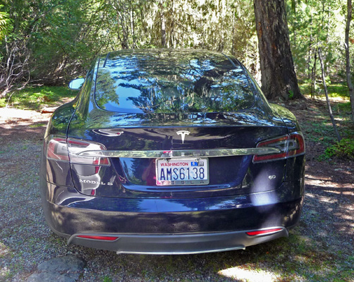 Tesla in Kachess Day Use area WA