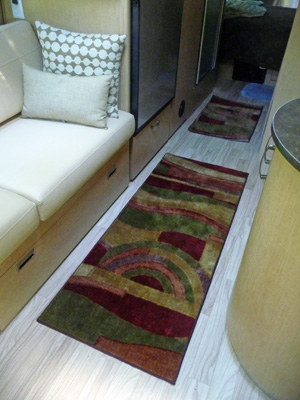 New rugs in Airstream trailer