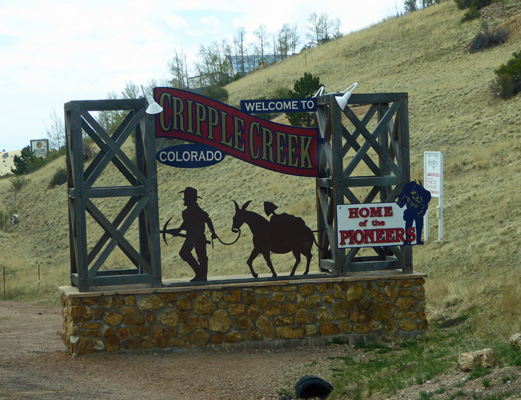 Cripple Creek Welcome Sign