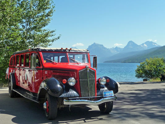 Red Bus Glacier National Park