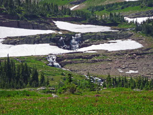 Waterfall at Logan Pass