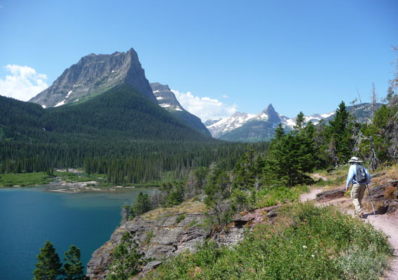 Walter Cooke on the trail at St Mary Lake Glacier