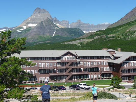 Many Glacier Hotel from upper parking lot