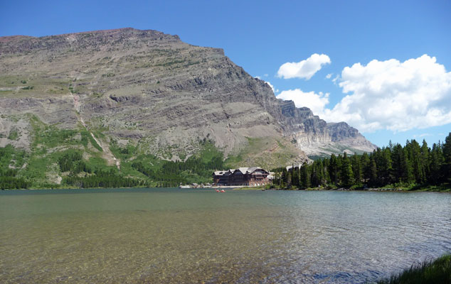 Many Glacier Hotel and Swiftcurrent Lake