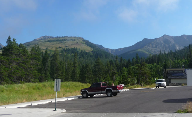 Red Rock parking lot Waterton Lakes