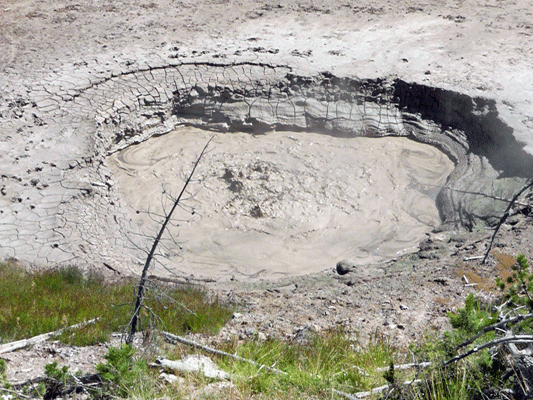 Bubbling mud pot