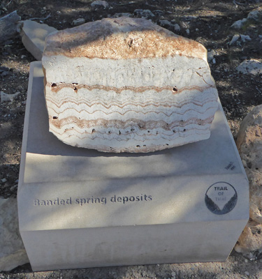 Banded spring deposit sample Grand Canyon