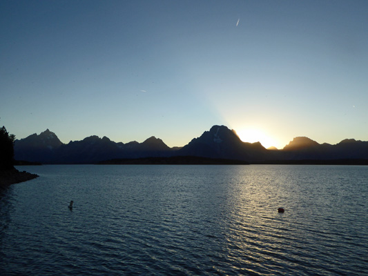 Sunset behind Mount Moran