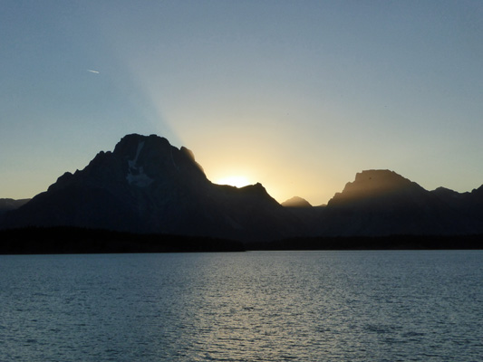 Sunset behind Mount Moran