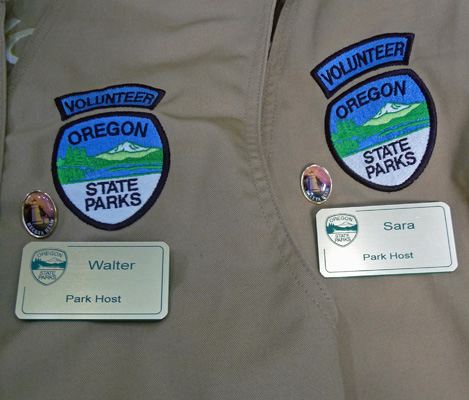 Oregon State Parks Volunteer vests and nametags