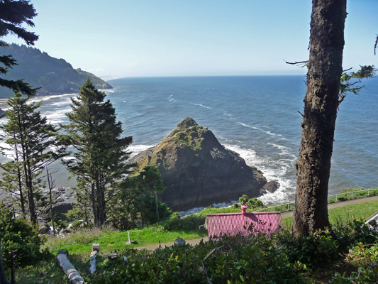 View southward from above Heceta Head Lighthouse