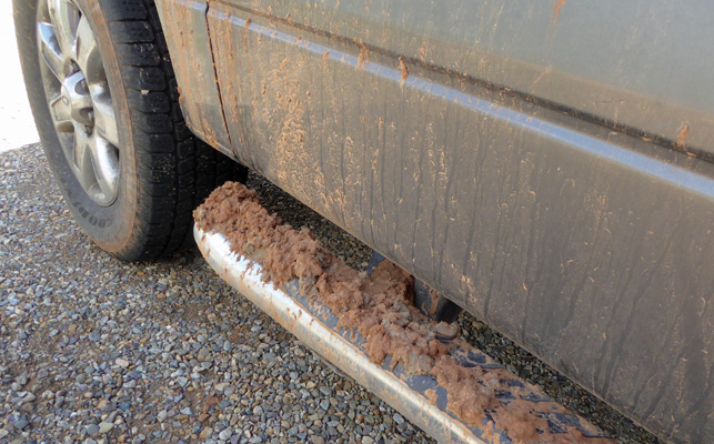 Mud on running board