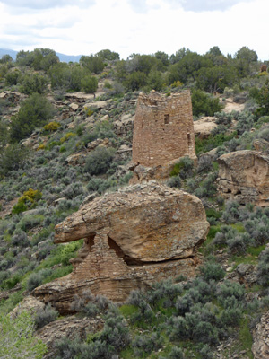 Eroded Boulder House and Twin Towers