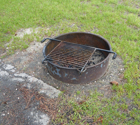 Fire ring with grill Huckleberry Campground