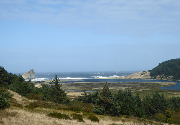 Beach view above Hughes House