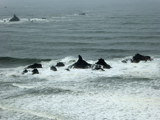 surf on rocks Cape Blanco SP