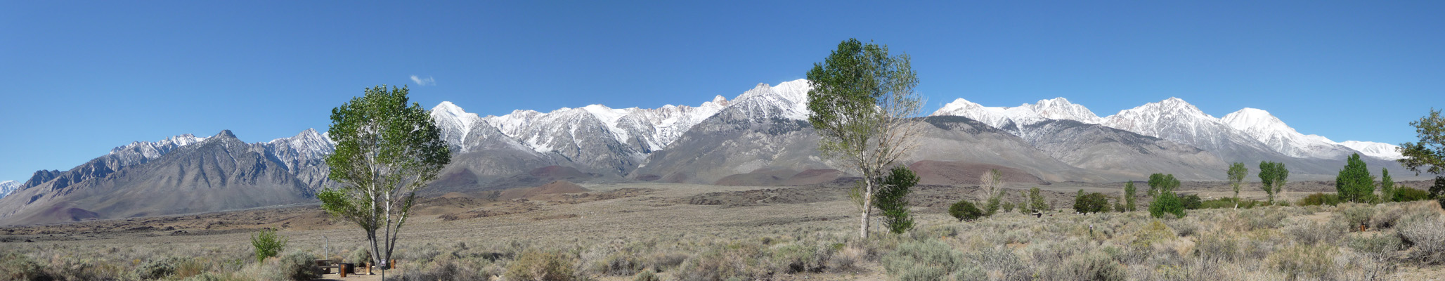 Fresh snow on Sierras from Goodale Creek Campground CA