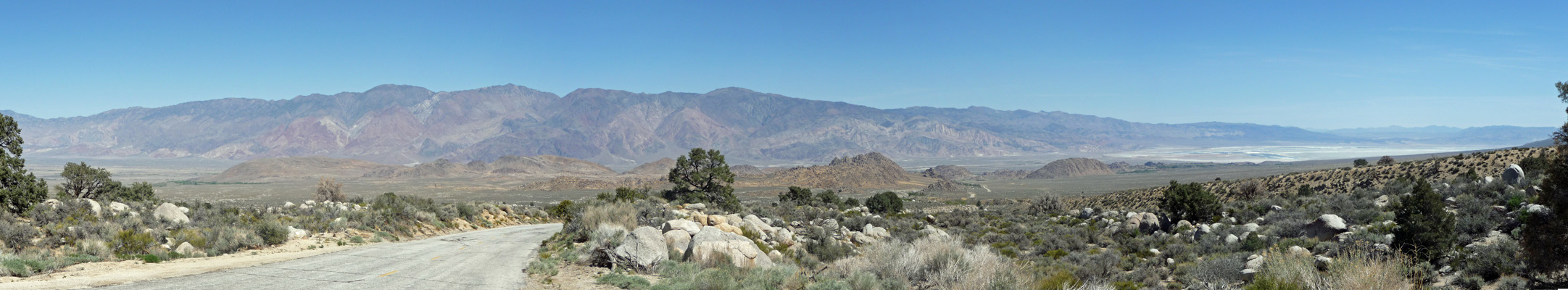 Owens Valley from Whitney Portal Road Lone Pine CA