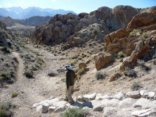 Walter Cooke on stairs on Arches Trail Alabama Hills CA