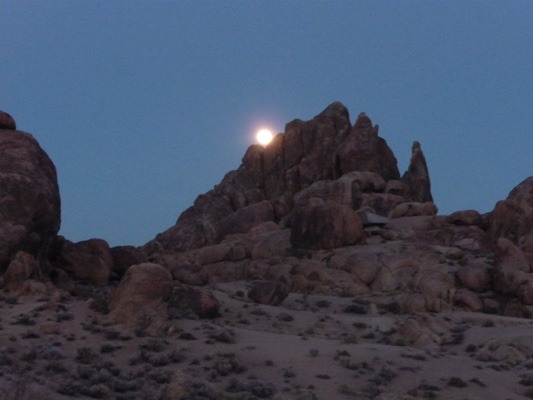 Full moon rise Alabama Hills Lone Pine, CA