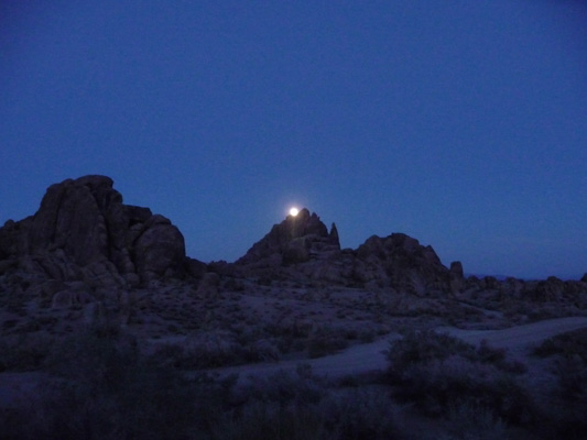 Full moon rise Alabama Hills Lone Pine, CA