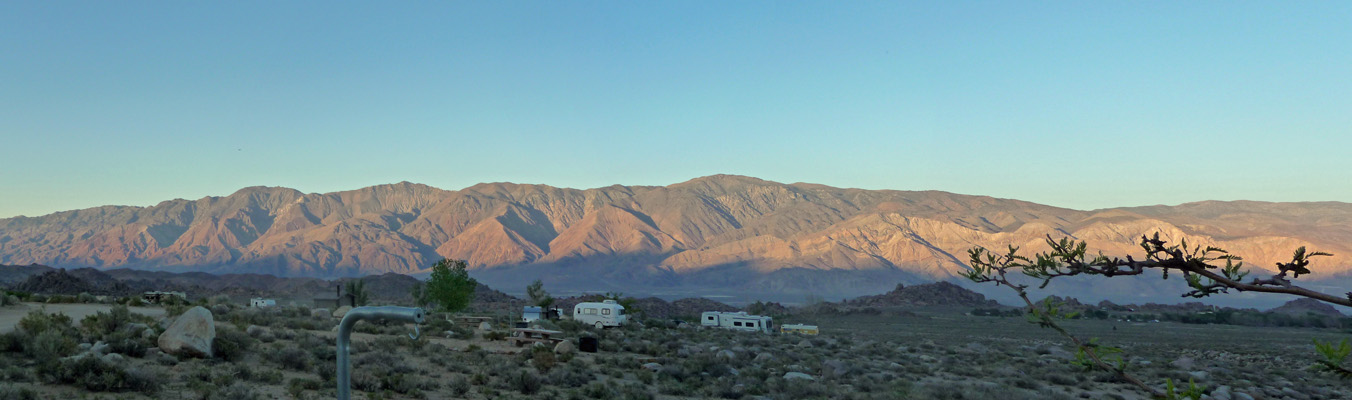 Inyo Mountains at sunset Tuttle Creek Campground CA