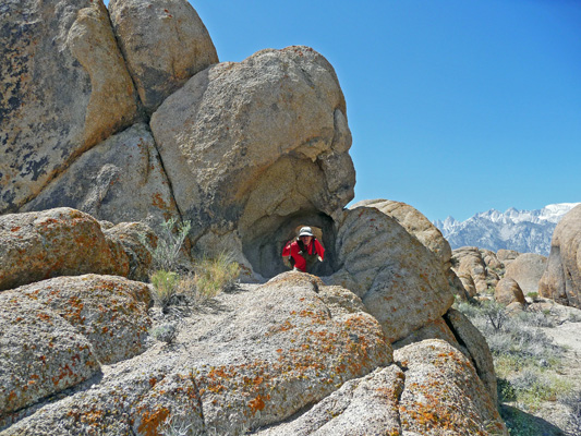 Walter Cooke in hole in wall Alabama Hills CA