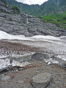 Small Ice Cave and falls at Big 4 Ice Caves