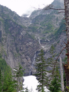 Water Falls and snow at Big 4 Ice Caves