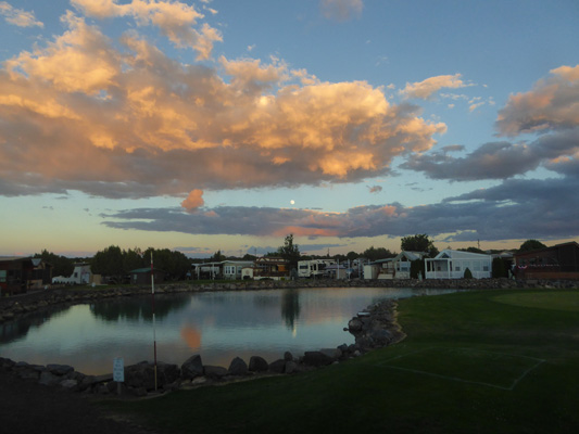 Sunset and full moon