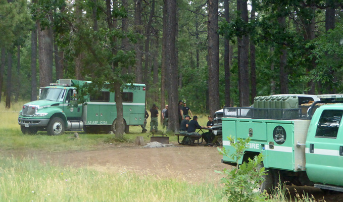 Firefighters at Los Burros