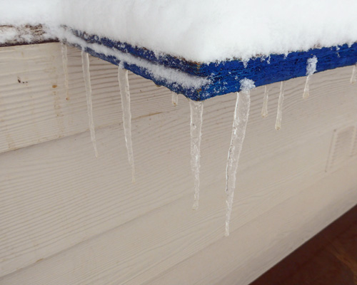 icicles on deck edge