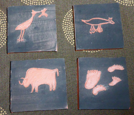 Petroglyph test tiles