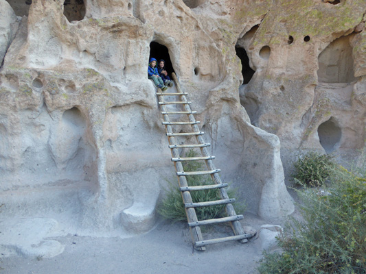 Caves and kids at Bandelier NM