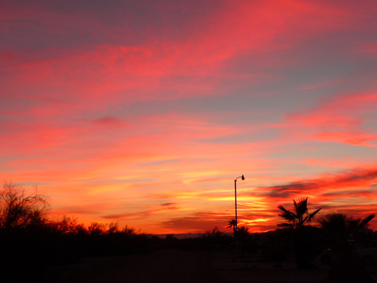 Sunset at Gold Rock Ranch RV Park CA