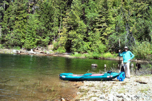 Walter and the kayak on Kachess