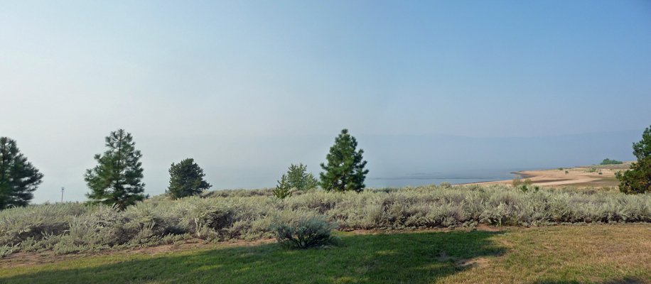 Smoke obscuring view Lake Cascade SP