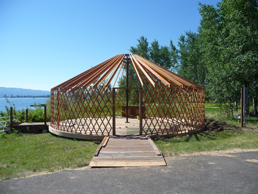 Yurt under construction Poison Creek Campground ID